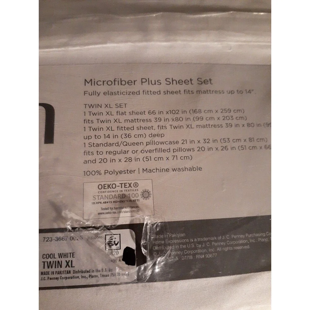 txl sheet set Home Expressions Microfiber plus Sheets Twin XL cool white new